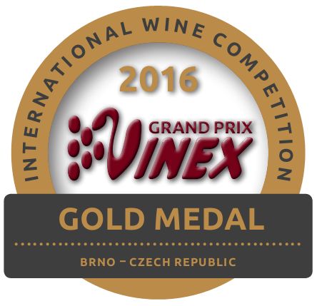 Medailička na láhve GRAND PRIX VINEX 2016 - zlatá